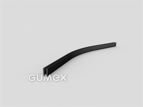 Gumový profil tvaru "U", 8x4,5/2,5mm, 70°ShA, EPDM, -40°C/+100°C, čierny